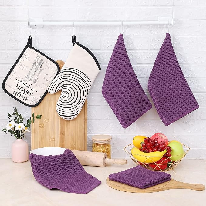 Homaxy 100% Cotton Waffle Weave Kitchen Dish Cloths, Ultra Soft Absorbent Quick - Image 6