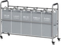 Tajsoon 5 Bag Laundry Sorter Cart, Laundry Hamper Sorter Basket by Tajsoon