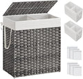 SONGMICS Laundry Hamper with Lid, 110L Clothes Hamper with 2 Removable Liner by SONGMICSbySONGMICSHOME