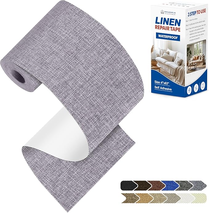KING MOUNTAIN Linen Repair Patches, Self-Adhesive Linen Fabric Patches by ForABetterHomeLife
