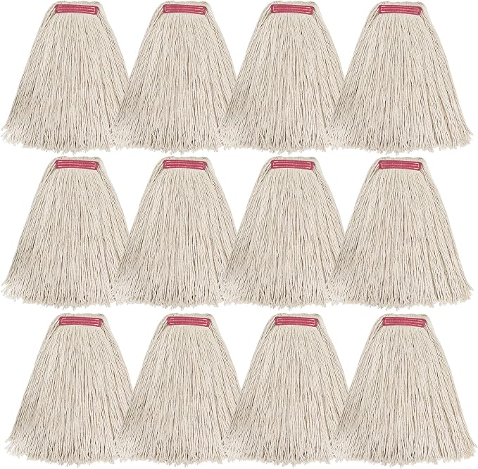 Matthew Cleaning 20oz 12Pack Cotton Mop Head Replacement, Looped-Open String by MATTHEWCLEANINGPRODUCTS