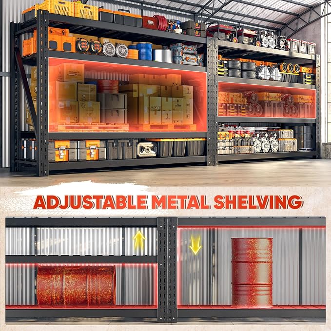 Bepatio 9400LBS Garage Shelving Heavy Duty 67.6W Storage Shelves Adjustable - Image 4