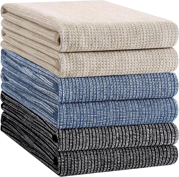 Homaxy Premium Kitchen Towels, Large Cotton Kitchen Hand Towels, Flat and Terry - Image 8