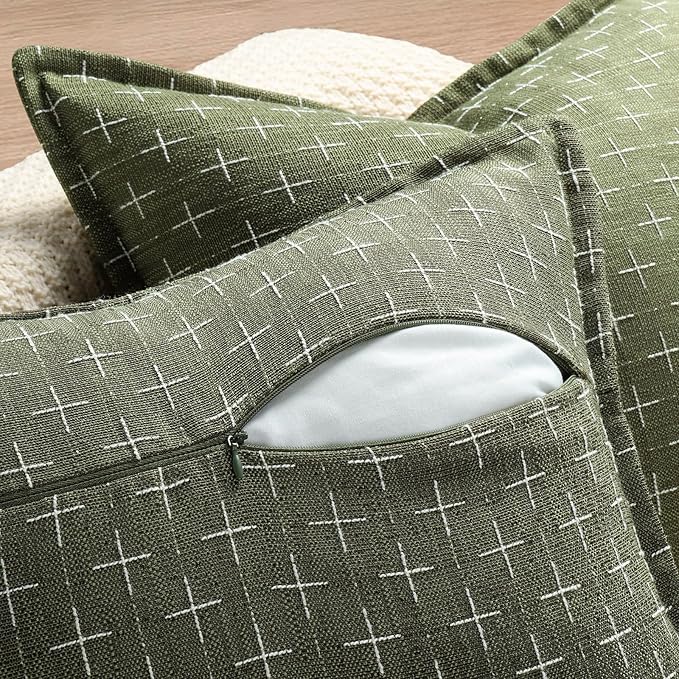 ZWJD Pillow Covers 16x16 Set of 2 Soft Polyester Textured Pillow Covers - Image 3