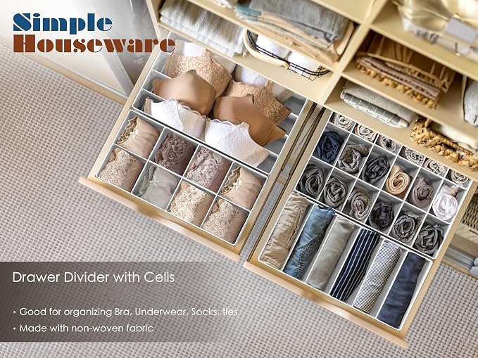 SIMPLE HOUSEWARE Closet Underwear Organizer Drawer Divider Assorted 7 Pieces - Image 4
