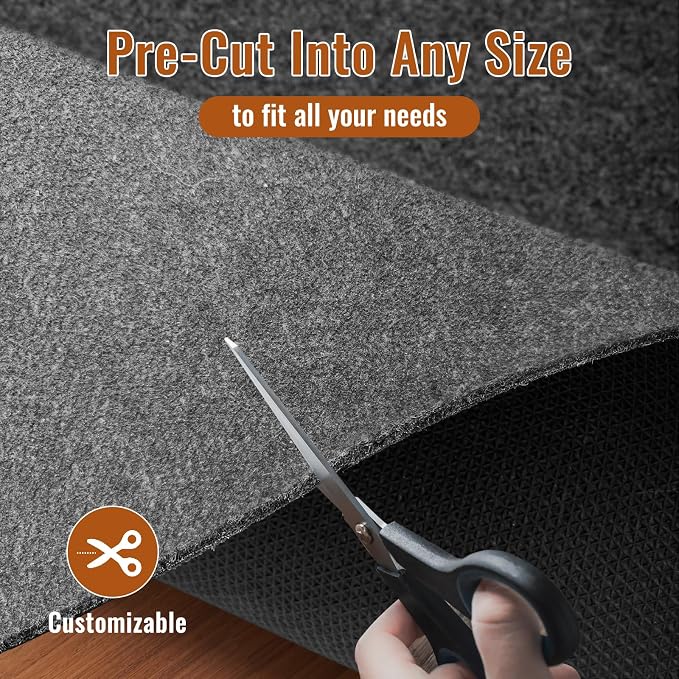 Felt Rug Pad, 5 x 8 Ft Rubber Non-Slip Rug Pad Gripper, Keep Rugs Secure and in - Image 3