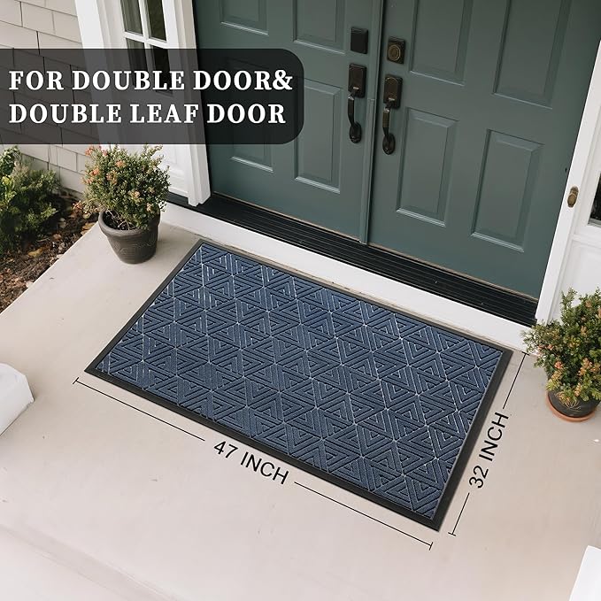 Yimobra Large Door Mat 47x32, All-Weather Waterproof Non-Slip Welcome Matt - Image 2