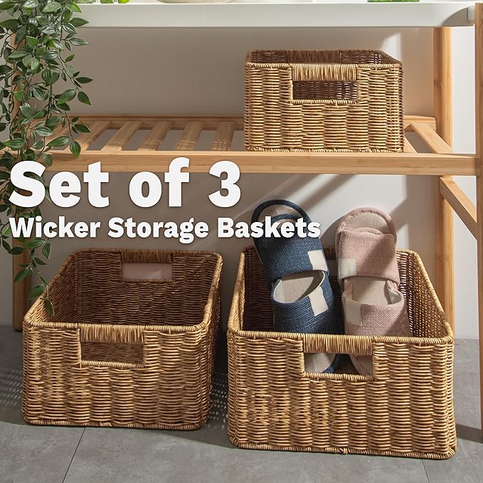 myHomeBody Wicker Storage Basket, Storage Cubes, Woven Baskets - Image 5