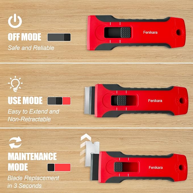 Upgraded Extractable & Magnetic Razor Blade Scraper Tool, 2 Pack Razor Scraper - Image 5