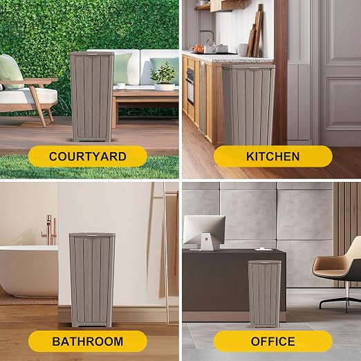 EasyUp Outdoor Trash Can with Lid, Waterproof and Sunscreen Resin Garbage Cans - Image 3