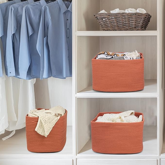 Cotton Rope storage Basket Bins Woven Basket - Image 6