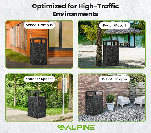 Alpine Outdoor Commercial Trash Can - Image 8