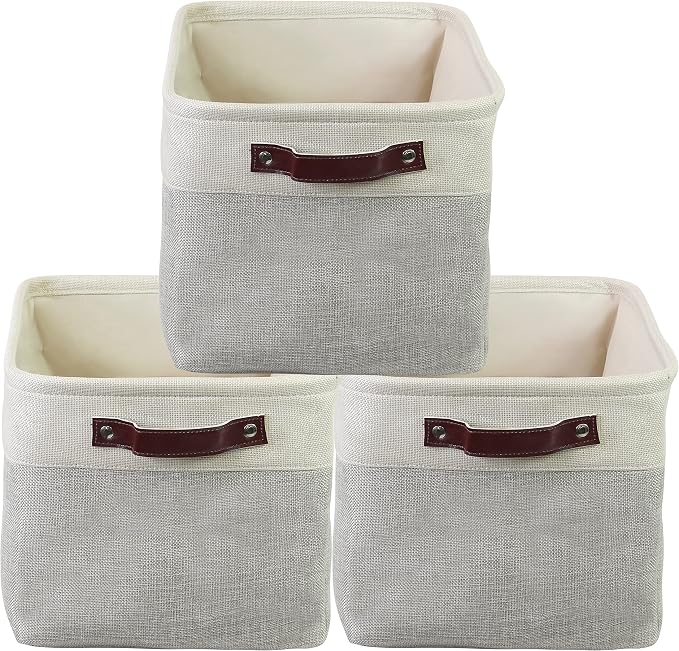 SIMPLE HOUSEWARE Large Fabric Storage Bin, 3 Pack - Image 8