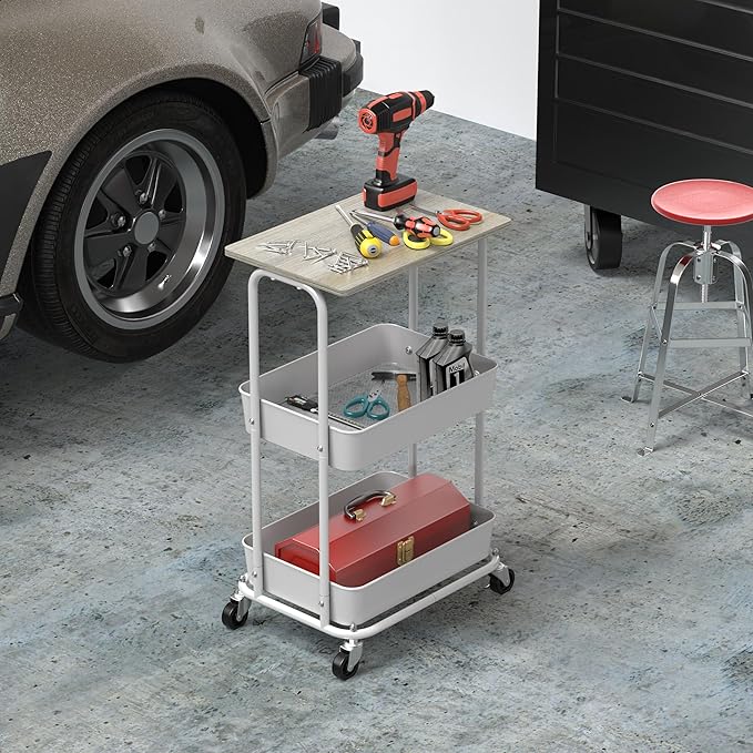 Simple Houseware 2-Tier Rolling Utility Cart - Image 6