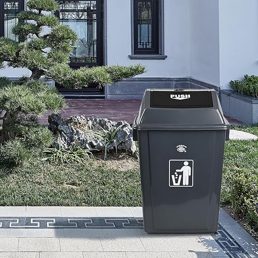 4 Packs 13 Gallon Commercial Heavy-Duty Trash/Garbage Can, Swing Lid Waste - Image 6