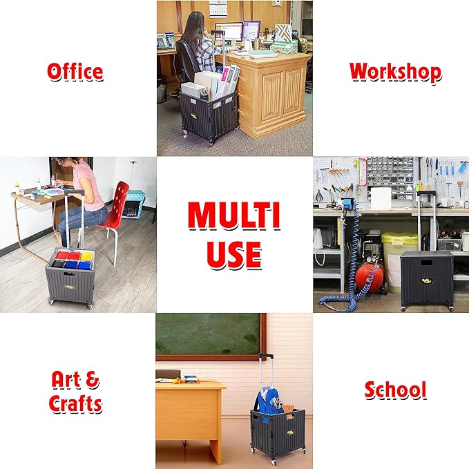 dbest products Quik Cart 360 Four Wheeled Rolling Crate Teacher Utility - Image 6
