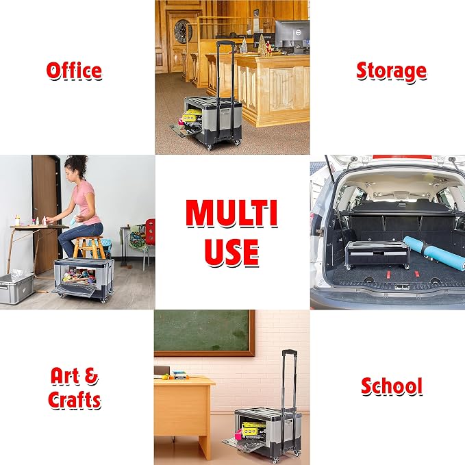 dbest products Quik Cart Extended Four Wheeled Rolling Crate Teacher Utility - Image 6