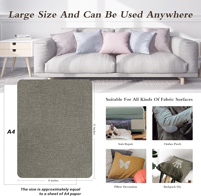 Fine Linen Repair Patches, Self-Adhesive Linen Fabric Patches, 8X11 inch Extra - Image 4