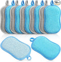 Boao 10 Pieces Multipurpose Kitchen Scrub Sponges, Non-Scratch Microfiber Scrub by Boao