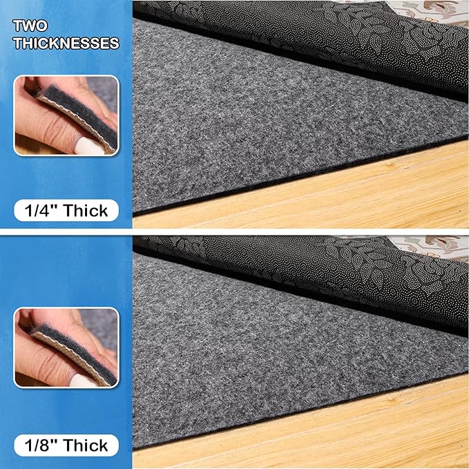 Non-Slip Rug Pads 2 x 20ft, 100% Waterproof Extra Large Area Rugs Non Skid Rug - Image 3