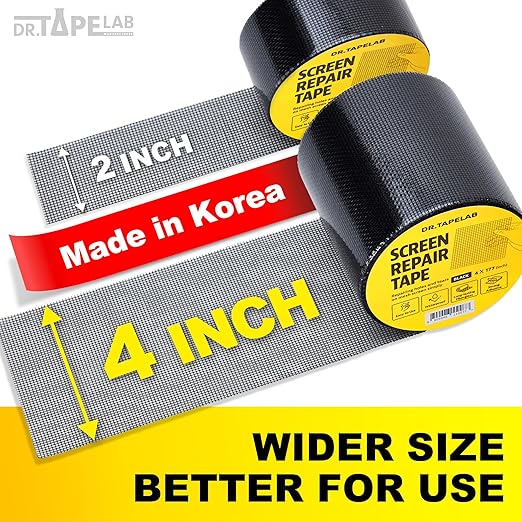 Grey Window Screen Repair Tape, 2 in X 15 FT, Screen Repair Kit - Image 2