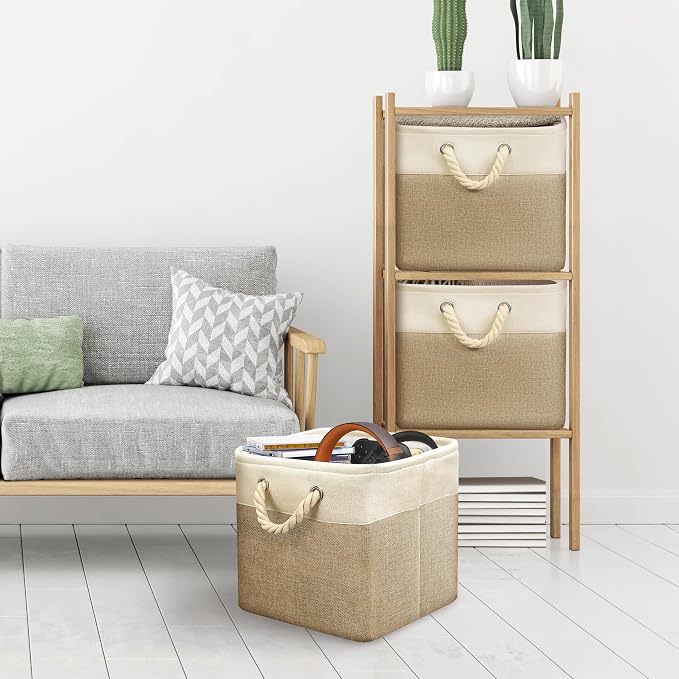 SIMPLE HOUSEWARE Fabric Storage Cubes, 3 Pack - Image 4