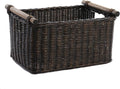 The Basket Lady Pole Handle Wicker Storage Basket, 16 in L x 12 in W x 8.25 in H by TheBasketLady