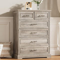 6 Drawer Dresser for Bedroom, Rustic Farmhouse Dresser by Thacuok