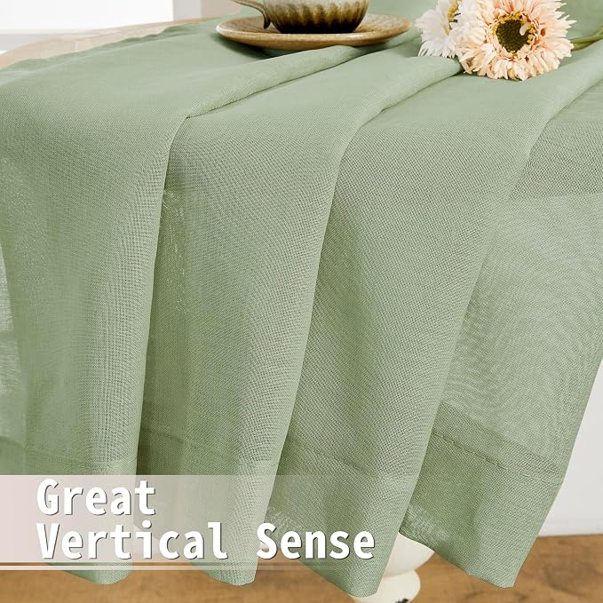 Tollpiz Sheer Door Curtains Closet Linen Textured Curtains Sheer Doorway Light - Image 6