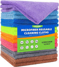 Microfiber Cleaning Cloths 16 Pack 8 Color Cleaning Rags by WelcometoLUCDNC