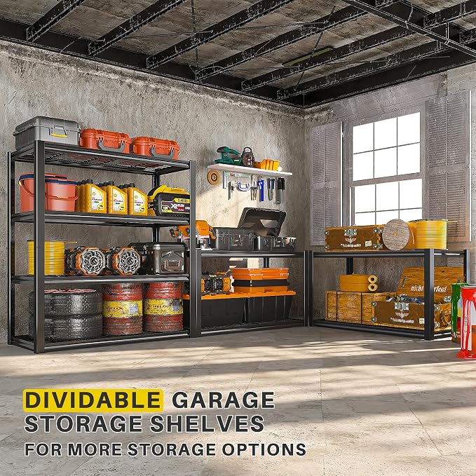 REIBII 40" W Garage Shelving 2240 LBS Storage Shelves Adjustable Heavy Duty - Image 5