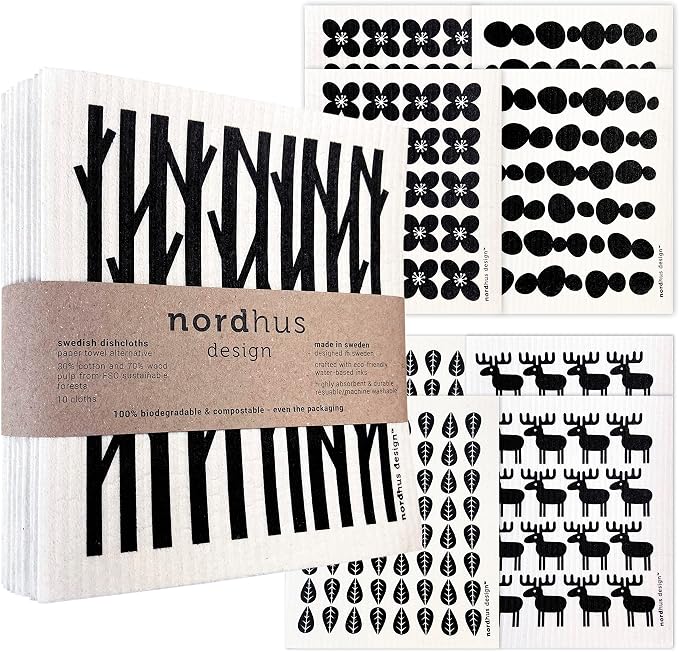 Nordhus Design Swedish Dishcloths, 10 Cloths, Made in Sweden by nordhusdesign