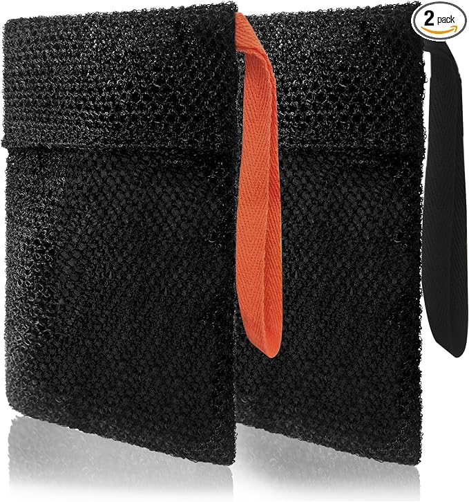 2 Pack Soap Bag Deep Roughness, Bar Soap Pouch Saver Pocket, Body Scrubber by Beiskll