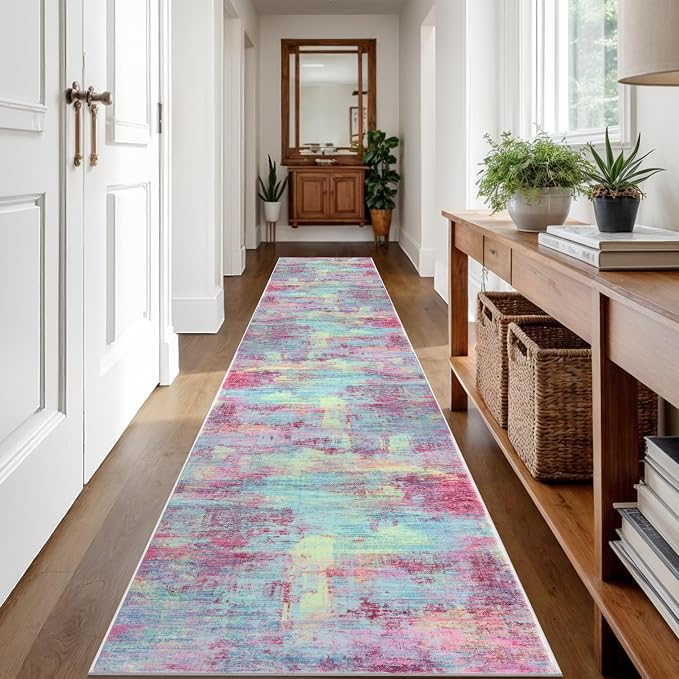 IOHOUZE Abstract Runner Rug 2x12 Ft Washable Runners - Image 8