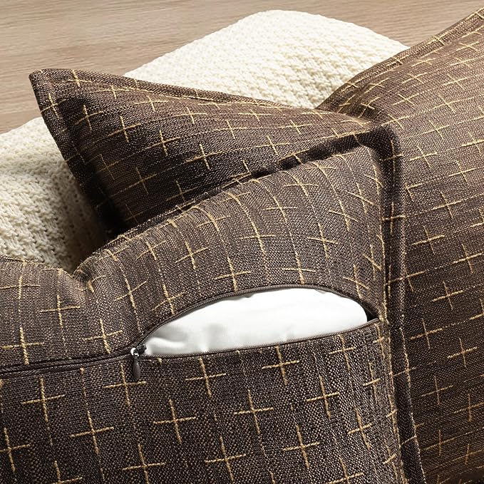 ZWJD Pillow Covers 18x18 Set of 2 Soft Polyester Textured Pillow Covers - Image 3