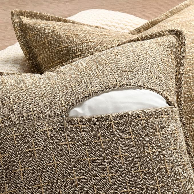 ZWJD Pillow Covers 20x20 Set of 2 Soft Polyester Textured Pillow Covers - Image 3