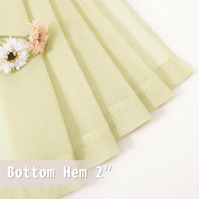 Tollpiz Small Sheer Door Curtain Closet Linen Textured Curtain Sheers Doorway - Image 7