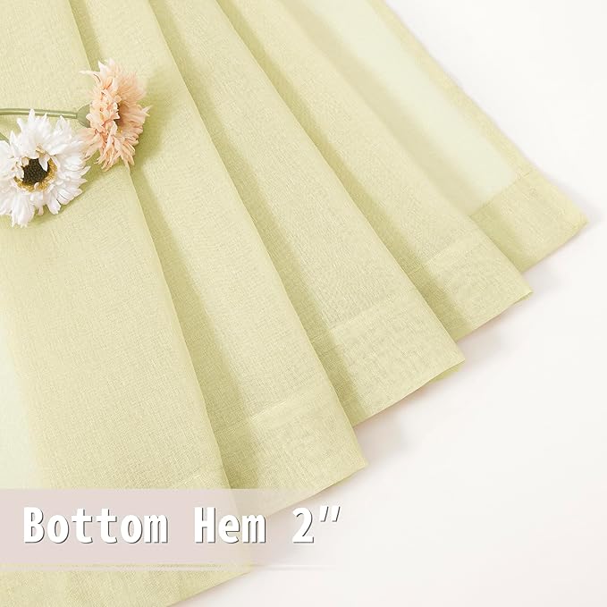 Tollpiz Sheer Door Curtains Closet Linen Textured Curtains Sheer Doorway Light - Image 7