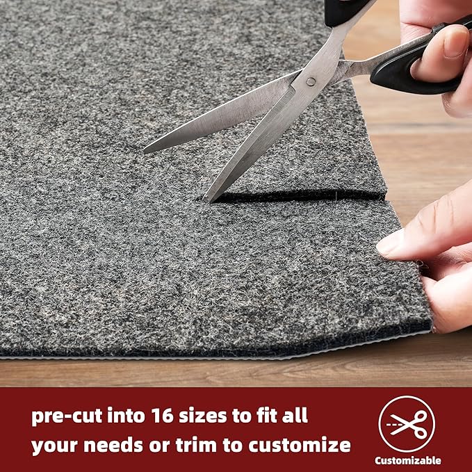 BAGAIL Felt and Natural Rubber Backing Rug Pads 1/4” Thick, 5 x 7 Ft Non Slip - Image 5