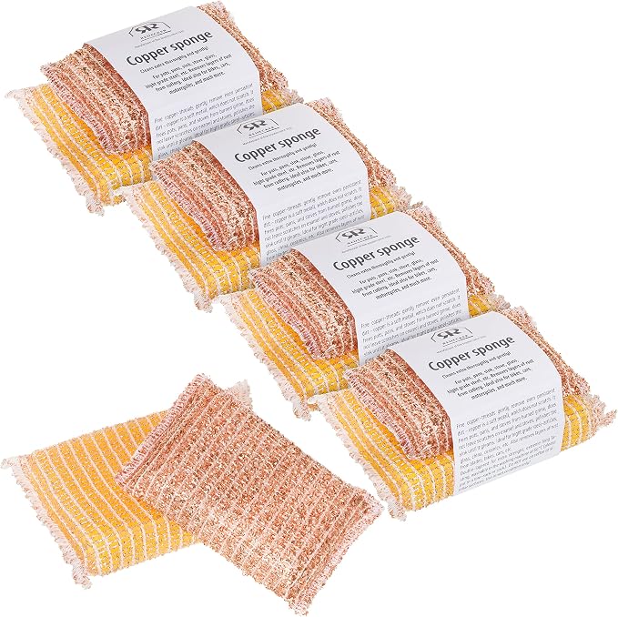Redecker Copper Sponge, Includes 5 Large and 5 Medium Copper Fiber Sponges by Redecker