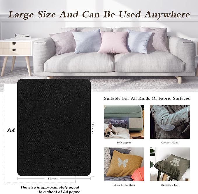 Fine Linen Repair Patches, Self-Adhesive Fabric Patches, 8x11 inch 2 PCS - Image 4