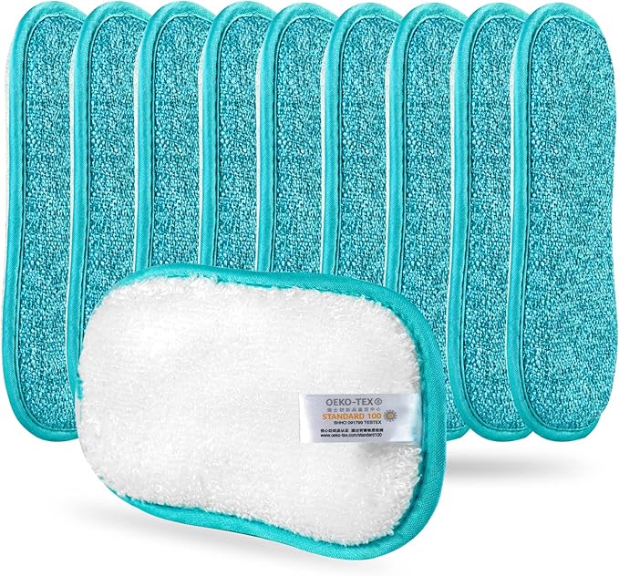 10 Pack Kitchen Dish Sponges Scrubber Non-Scratch Multi-Purpose Dishcloths by comfso