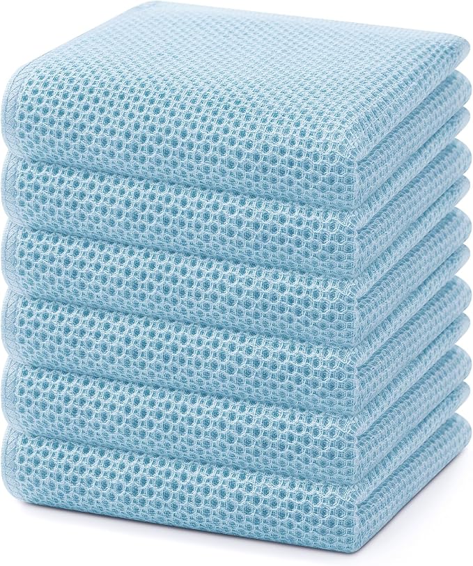 Homaxy 100% Cotton Waffle Weave Kitchen Dish Towels, Ultra Soft Absorbent Quick by Homaxy