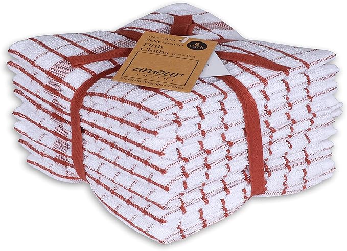 AMOUR INFINI Kitchen Dish Cloths Set of 8 by AmourInfini