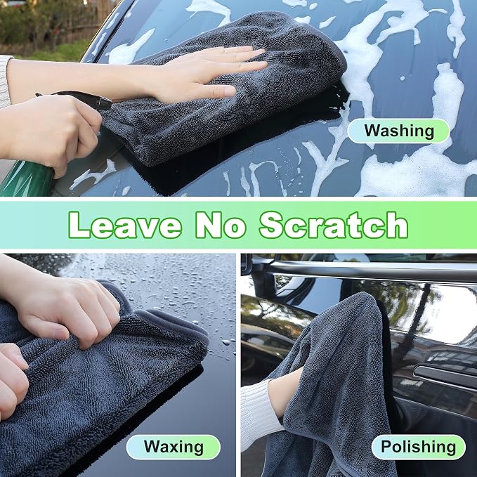 JOYMOOP Microfiber Towels for Cars, 2 Pack 63" x 29.5" Car Drying Towel - Image 6