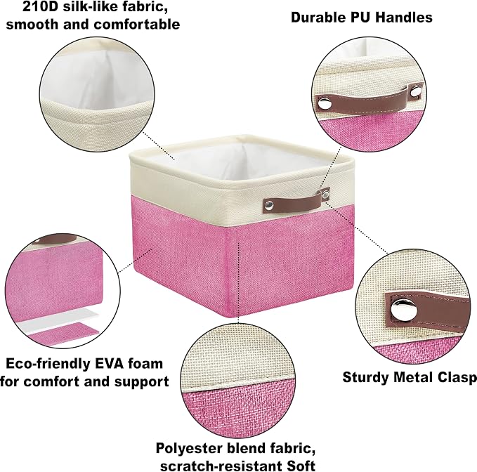 SIMPLE HOUSEWARE Large Fabric Storage Bin, 3 Pack - Image 4