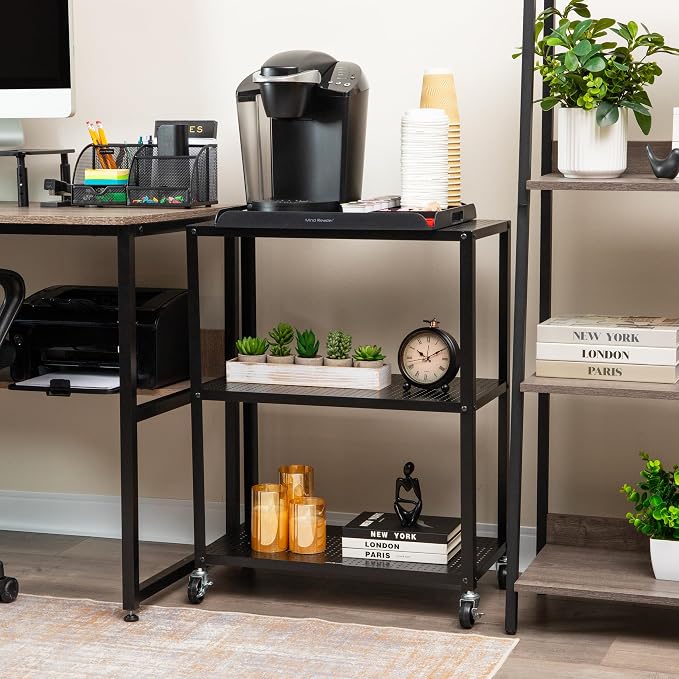 Mind Reader Rolling Cart, Rolling Cart, Microwave Stand, Coffee Cart - Image 2