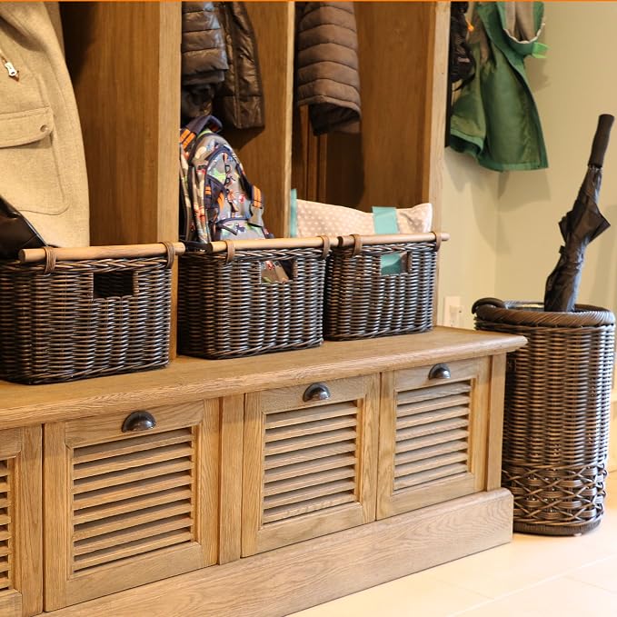 The Basket Lady Deep Pole Handle Wicker Storage Basket, Extra Large, 17.5 in L - Image 3