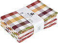 Kitchen Towels Set of 6 Multiolor Buffalo Checks 20X30 Inches, Soft Premium by Gratico