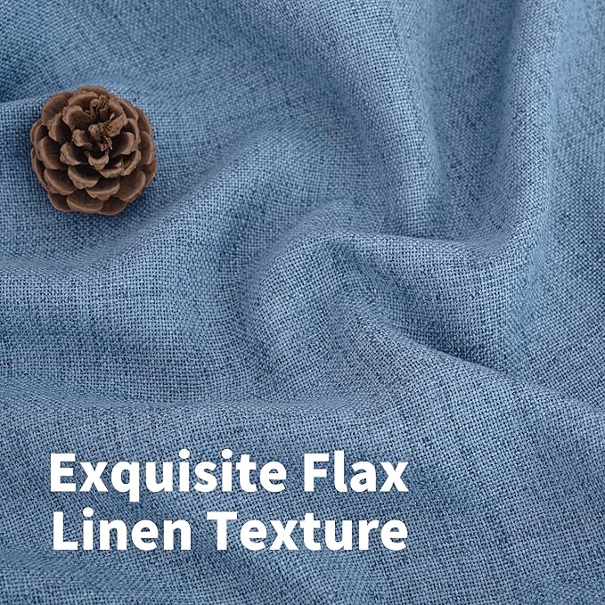 YoungsTex Denim Blue Linen Curtains 78 Inch Length - Image 4